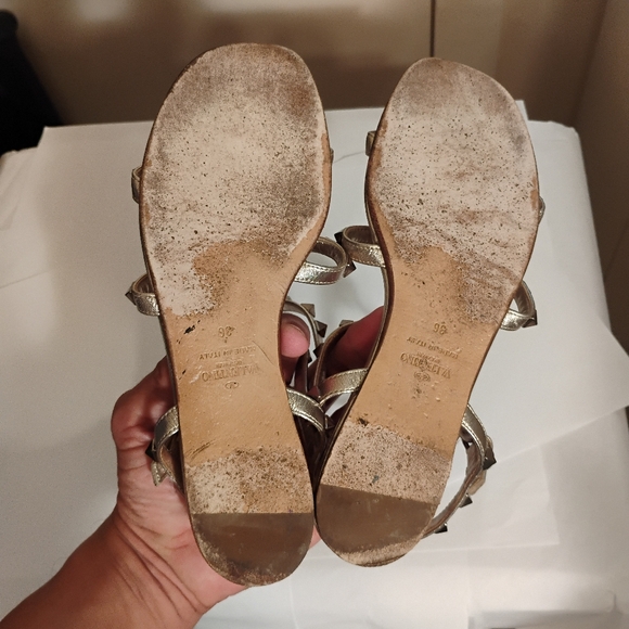 Valentino Rockstud Gladiator Metallic Cage Sandals Size 36 - Picture 9 of 15